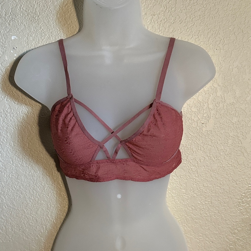 For Love And Lemons Dusty Rose Strappy Bralette